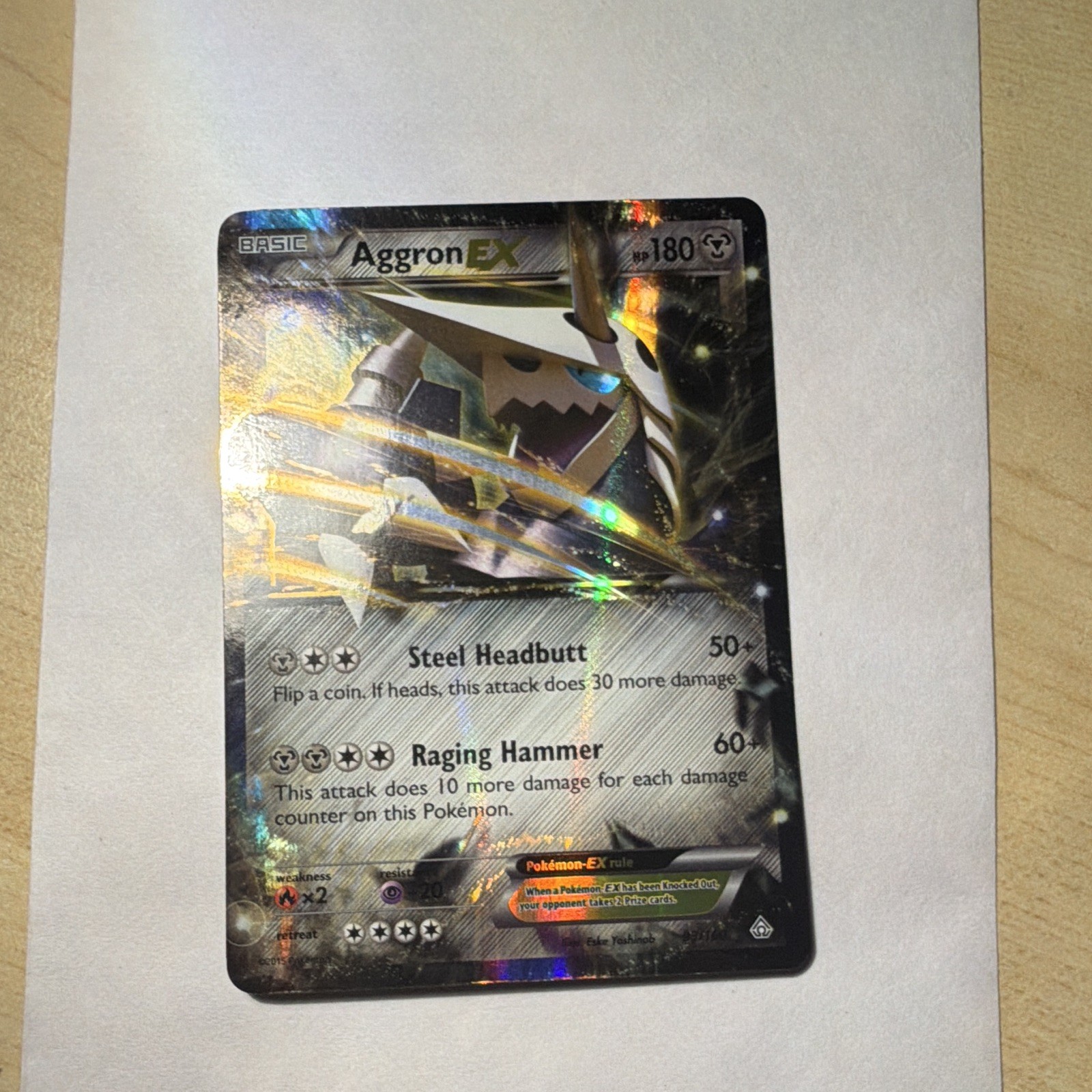 The Pokémon Company Pokemon TCG Aggron EX 93/160 Primal Clash Holo UR Eng 180HP