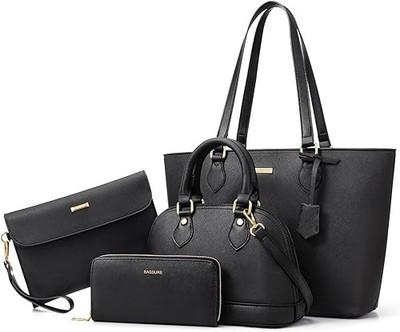 Womens 4 Pcs Handbag Set Tote Shoulder Bag Crossbody Purse Wallet Designer Style