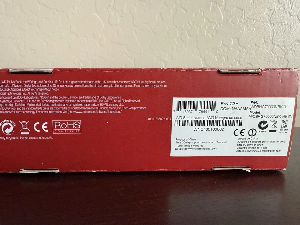 WD TV Live Media Player Wi-fi 1080p Model C3H ( New) - Image 2 of 4