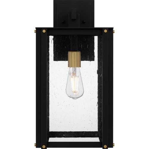 Matte Black One Light Outdoor Wall Mount from the Robbins Collection - Picture 3 of 7