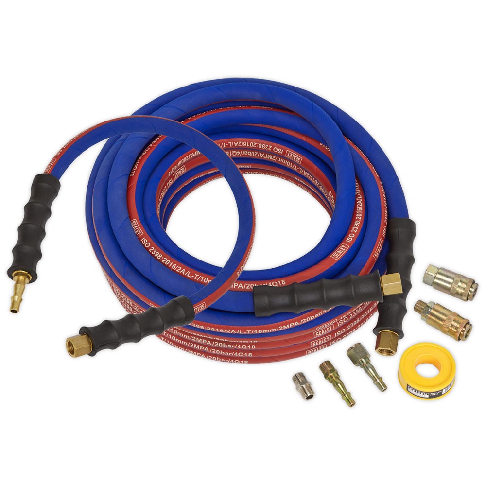 Sealey Air Hose Kit Heavy-Duty 15mtr x Ø10mm with Connectors