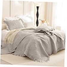 Oversized King Bedspread 118"x106" ,Ruffled Oversized King 118x106 Linen