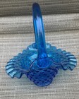 Fenton Cobalt Blue Hobnail Brides Basket — photo 1