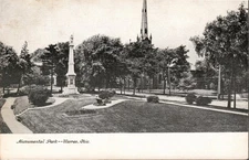 Soldiers Monument Warren Ohio Undivided Back Postcard Memorial Military Unposted