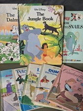Vintage Walt Disney Hardcover Book Lot (8) Cinderella Dumbo Jungle Book 101...