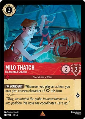 Lorcana Milo Thatch - Undaunted Scholar (145/222) Ch. 07 Archazia's Island NM