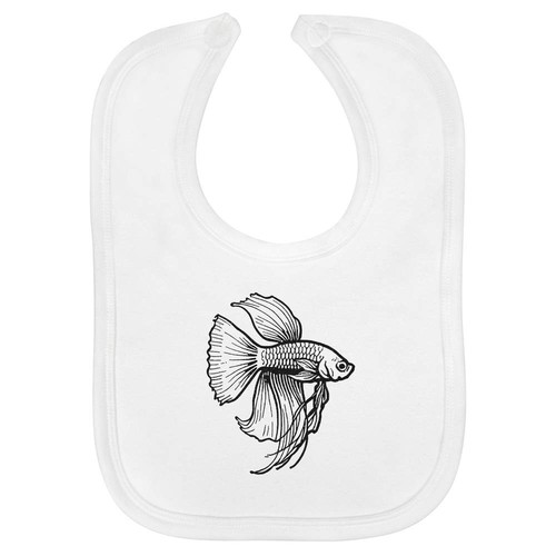 'Betta Fish Swimming Gracefully' Soft Cotton Baby Bib (BI00057323)