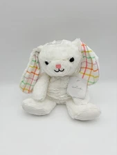 Hallmark White Easter Bunny Plush Super Soft Gingham Plaid Ears Pastel Tags