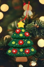 Christmas Ornament - Glossy Gingerbread Christmas Tree. Wizardi Festive Decor...