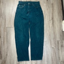 VTG Gap Men's Baggy Fit Jeans Size 31x32 Made in USA 100% Cotton Teal Blue Green