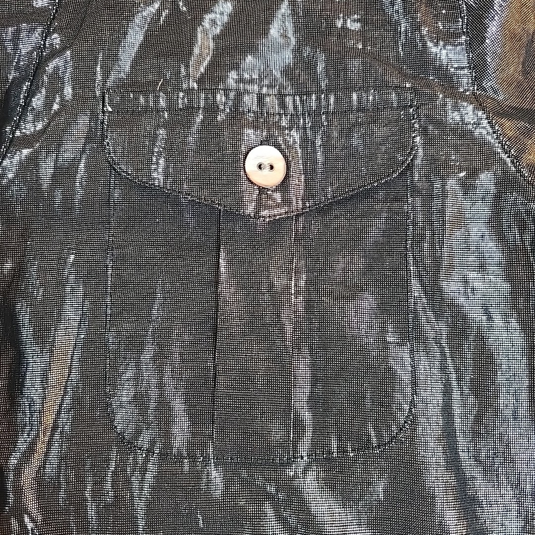 Ruby Rd Size 14 Silver Metallic Blouse Button Up … - image 10