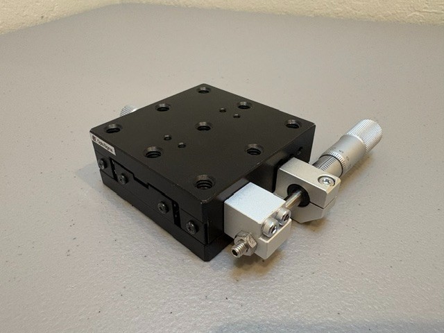 Optosigma TADC-651S, 65x65mm Ball Bearing, X-Axis Stage with Side Micrometer