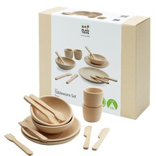 Pretend Play Wooden Tableware Set for 16-Piece Montessori Kitchen Toy Set...