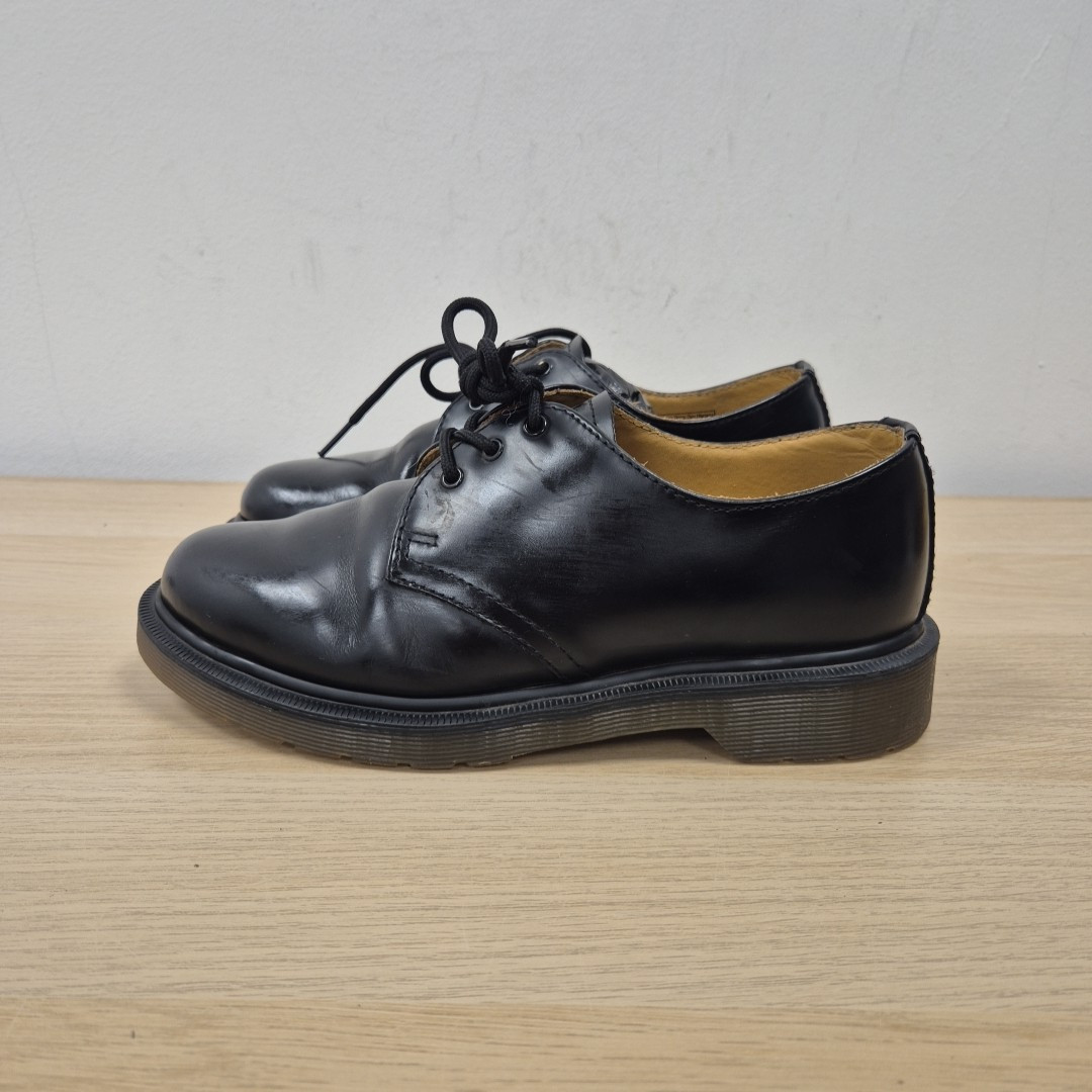 Dr Martens 1461 Black Leather Plain Welt Oxford School Work Shoes Uk 4 Eu 37 #2