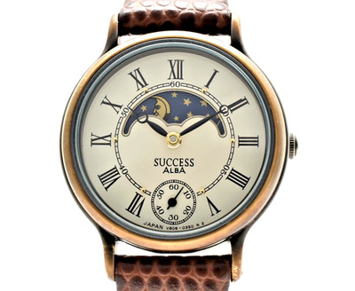 [NEAR MINT] SEIKO Alba V806-0190 Sun & Moon Small Second Ladies Quartz Watch