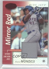 2002 Leaf Certified Mirror Red Materials 71/150 Raul Mondesi #87 0a1