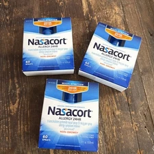 🔥3 PACK Nasacort 24Hr Allergy Relief Nasal Spray 60/Spray EXP 09/2025 NEW🔥