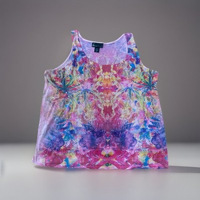 Lane Bryant Sequin Tank Top 22/24 Plus Multicolor Sleeveless Blouse Sparkle