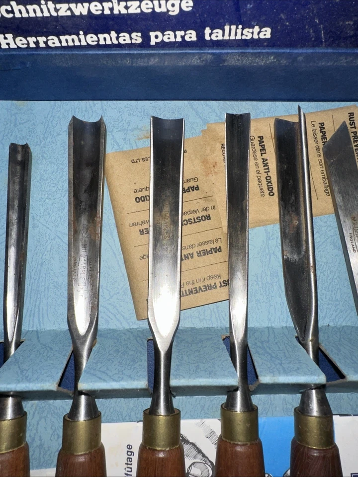 Vintage Marples No. M60A Wood Carving Tools  Chisels Set Of 6 Box - Image 4 of 4