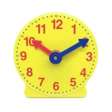 hand2mind Mini Geared Clock, Telling Time Teaching Large, Yellow
