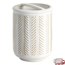 Ceramic Textured Toothbrush Holder Rustic Bathroom Accessory Unique Design New