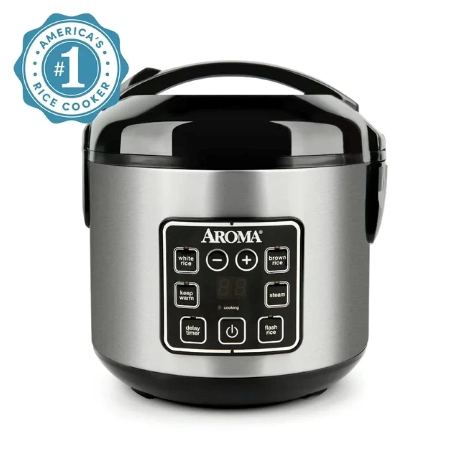 Aroma 8-Cup (Cooked) Rice & Grain Cooker, Steamer, New Bonded Granite Coating
