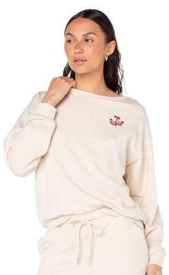 Roxy Surfing By Moonlight Pullover Sweatshirt - Parchment - New