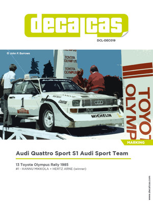 1/24 Quattro Sport S1 E2 Team Sport 1985 Decal for Beemax/Profil24/Reji