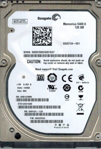 SATA HDD Festplatte 2,5" 120GB Seagate Momentus 5400.6 ST9120315 Xbox 360