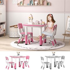 Height Adjustable Kids Table and Chair Set for Playroom, Bedroom Refurbished