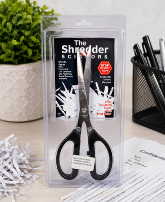 Allary The Shredder Scissors Multi-Blade Paper Receipt Shredding Shears Black