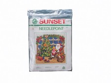 Vintage 1981 Sunset Needlepoint Kit 6074 A Visit With Santa Christmas Sealed