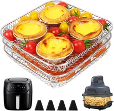 BYKITCHEN 7 Inch Air Fryer Rack Fit for Ninja Crispi/Ninja Pro 5QT/ Cosori 5QT/ 