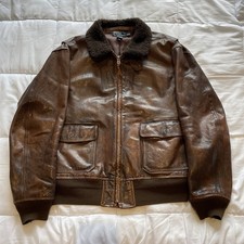 Vintage Polo Ralph Lauren BN Cowhide Leather G1 Flight Shearling Bomber Jacket