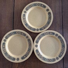 3X KILN CRAFT BACCHUS Side Plates 17cm diameter 1970s Retro