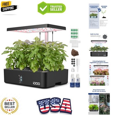 Hydroponics Growing System Kit 12Pods, Indoor Herb Garden with LED Grow Light...