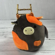 Squishmallows Halloween Jefferson the Pumpkin Cow 8 Inch Soft Plush New