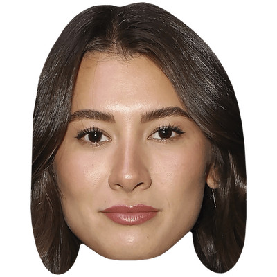 Mia Baker (braune Haare) Promi Maske, flaches Kartengesicht, Kostüm Maske