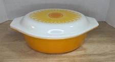 Vintage PYREX #043 DAISY SUNFLOWER 1 1/2 Qt O...