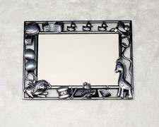 HomeTrends Silver Metal Pewter Baby Photo Zoo Animal Giraffe Frame Landscape