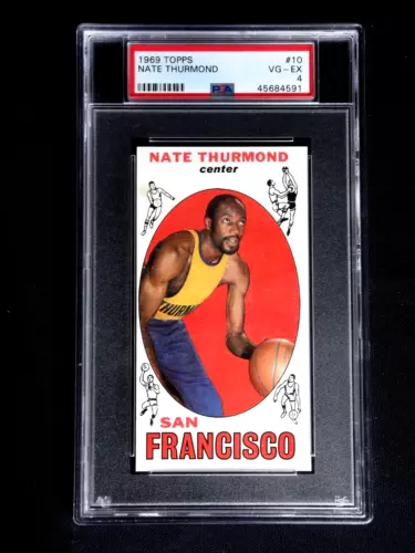 NATE THURMOND 1969 TOPPS BASKETBALL ROOKIE CARD #10 PSA 4 VG-EX TALL BOY HOF