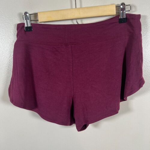 Athleta Well Rested Ribbed Sleep Short Size Small Burgundy Lounge Soft Comfy - Bild 2 von 11
