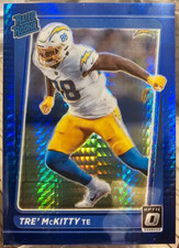 2021 Panini Donruss Optic Blue Hyper Prizm Tre' McKitty RC #284 Chargers