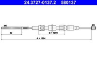 Ate Handbremsseil L/R FüR Derby Polo 2 1.0-1.4D 08.81-09.94 Vw Oe 867609721