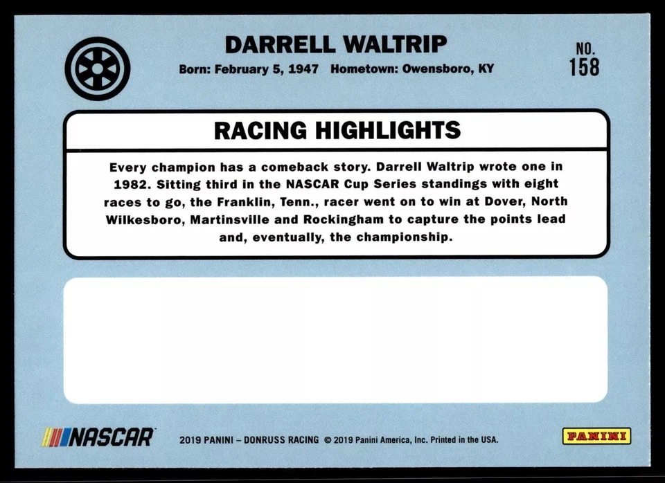 2019 Donruss Racing #158 Darrell Waltrip - Image 2 of 2