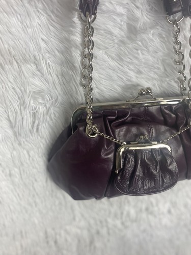 Borsa donna viola caramelle borsetta borsetta pochette 6x11 pollici tracolla catena - Foto 2 di 9