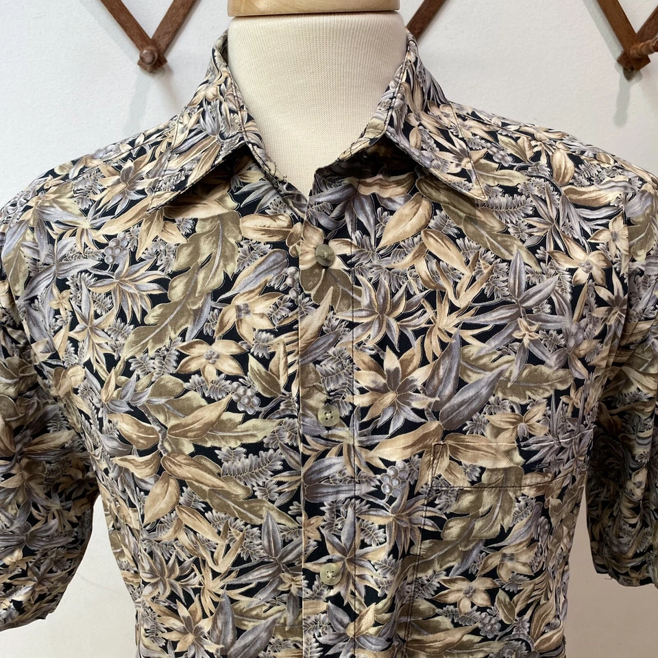 Vintage Pierre Cardin Hawaiian Aloha Camp Shirt Island Tropical Floral Mens M - Image 2 of 4