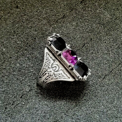 BLACK ANGEL ring pewter R59 Alchemy Gothic | eBay