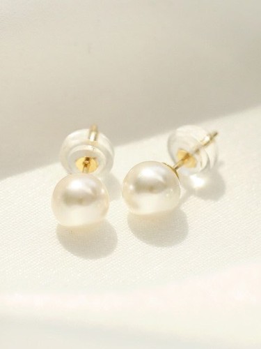 LOVELING-14K-Gold-Pearl-Earring-6mm-Swarovski-Pearl