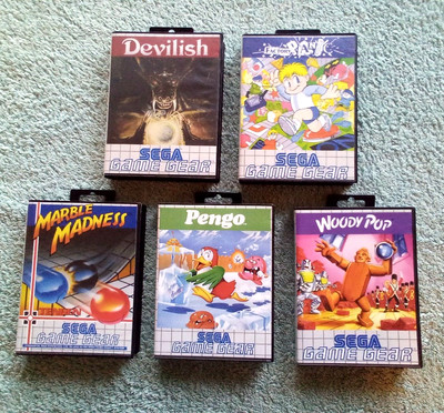  Sega Game Gear 5 Spiele Puzzle Konvolut 2 Devilish, Pengo, Factory Panic, Woody 